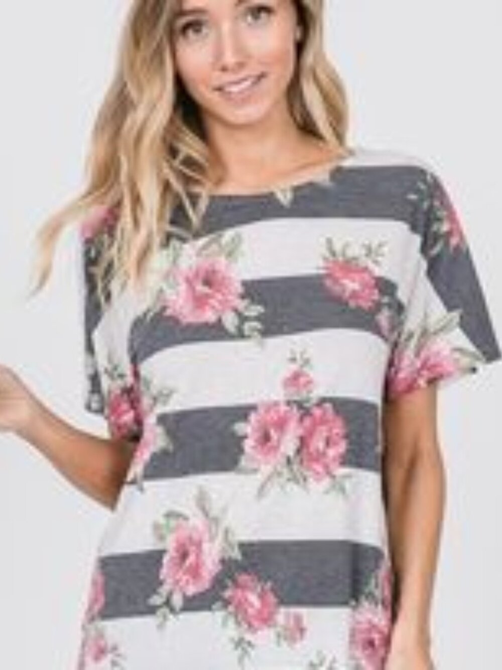 Striped floral shirt